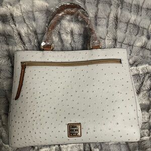 Dooney & Bourke Cream Ostrich-Embossed Satchel NWT